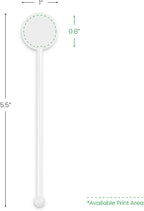 5.5" Custom White Disc-Top Stirrer – Personalized Drink Stirrers with Full-Color Printing – Bright, Clean Look for Cafés, Bars & Events – 50 Pack
