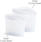 Stasher Premium Silicone Reusable Food Storage Bags, 2-Pack, Clear, Multi-Use Food Storage Bags, Lunch Bag, Travel Containers, BPA Free, Leak-free, Dishwasher-Safe, Eco-friendly