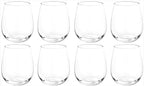 KOXIN-KARLU Classic 18-ounce Acrylic Stemless Wine Glasses, Unbreakable Mixed Drinkware Plastic Tumbler, set of 8 Clear