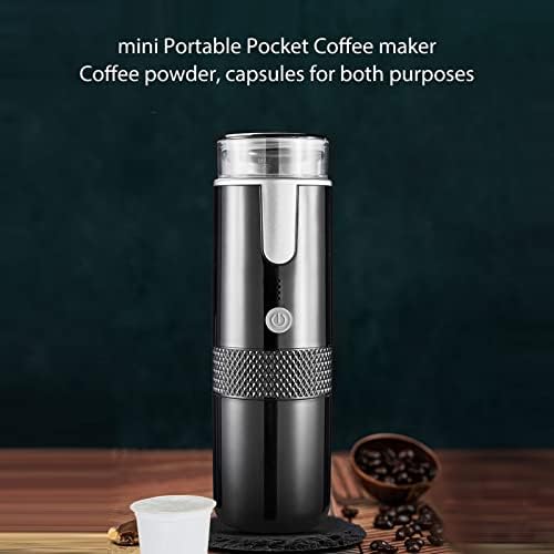 CHICIRIS Portable Coffee Machine Compatible for Capsules Ground Coffee Handheld Coffee Maker Manually Operated for Camping Hiking One Button no Heating Function