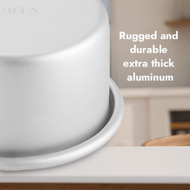 CURTA 4 Inch Round Cake Pan, 4x2 inch 6 Set Anodized Aluminum Round Baking Pan, Small Cake Pan Non-Toxic & Heavy Duty, Deep Side, Easy Clean & Dishwasher Safe