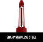 GORILLA GRIP Patented BPA-Free Sharp Stainless Steel Swivel Vegetable Peeler, Comfortable Handle Potato Peelers, Smooth Peeling, Peel Carrots Apple, Includes Blade Cover, Kitchen Tool, Red