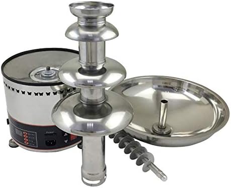 4 Tiers Chocolate Fountain, Stainless Steel Chocolate Waterfall Machine, Hot Cheese Fondue Tower with Automatic temperature control