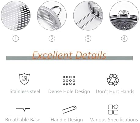 GREATLINK Fine Mesh Strainer and Colander for Kitchen with Handle, Stainless Steel Pasta Strainer/Kitchen Funnel/Collander/Sifter for Strain/Wash Vegetables, Fruits, Spaghetti, Rice (10＂)