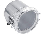 Stainless Steel Airtight Canister for Kitchen, Large Flour Coffee Bean Tea Cereal Sugar Cookie Metal Food Storage Canisters with Clear Lid and Sturdy Locking Clamp,tea tin co