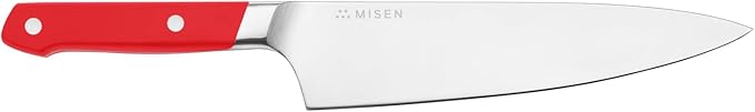Misen 8" Chef Knife – High Carbon Japanese AUS-10 Stainless Steel – Hybrid German & Japanese Blade – Precision Kitchen Knife for Professionals & Home Cooks – Ultimate Cutting Performance - Red