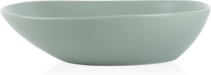 Stone Lain Delilah 8-inch Bowl 6-Piece Dish Set, Porcelain, Honeydew