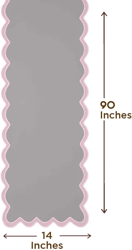 Folkulture Table Runner | Table Runners 90 inches Long | Scallop Table Runner for Farmhouse Decor or Boho Decor | Purple Table Runners for Dining Room Table Decor | Table Decorations for Party