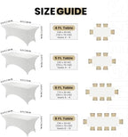 Utopia Kitchen 8FT Spandex Tablecloth [1 Pack, White] 200 GSM Stretch, Fitted, Washable and Wrinkle Resistant Table Cloth Rectangle Cover for Trade Shows, Wedding, Parties [96Lx30Wx30H Inch]