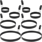 Egg Rings 8 Packs Stainless Steel Pancake Molds And Egg Ring Set Nonstick Round Egg And Omelet Molds for Frying Eggs And Muffins (Set of 8)