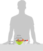 Meadow Lane 6-inch Small Colander, BPA-Free, Dishwasher Safe, Double Handles, Compact Food Strainer for Berries, Veggies and Pasta, 3-Cup Capacity, Green and White, 2-Pack