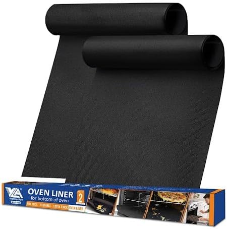 Oven Liners for Bottom of Oven, 2 Pack Large Thick Heavy Duty 100% Non-stick Reusable Teflon Oven Mat, 25”x17” Baking Mat for Electric, Gas, Toaster Ovens, Grills,Kitchen Friendly Cooking Accessory