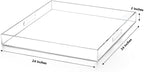 Extra Large Clear Acrylic Ottoman Tray with Cutout Handles 24x24 Inch Over-Sized King-Size Serving Tray Boot Organizer Decorative Tray for Living Room Bedroom,Bathroom and Kitchen Entryway