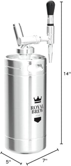 The Original Royal Brew Nitro Cold Brew Coffee Maker - Gift for Coffee Lovers - 128 oz Extra Large Home Keg, Nitrogen Gas System Coffee Dispenser Kit