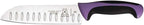 Mercer Culinary Millennia Color Handle Cutlery 7" Santoku Knife (Granton Edge) Purple