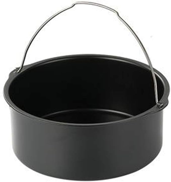 2pcs/set Universal Air Fryer Accessory Set, Include Steel Air Fryer Pizza Pan and Baking Cake Barrel, Nonstick Coating, Air Fryer Baking Pan For Gourmia