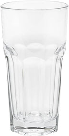 Restaurantware Otto 10 Ounce Beverage Glasses Set Of 6 Paneled Drinking Glasses - Fine-Blown Tempered Dishwasher-Safe Clear Glass Glassware Set For All Types Of Drinks