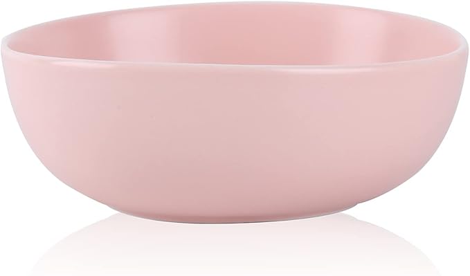 Stone Lain Delilah 6-inch Bowl 6-Piece Dish Set, Porcelain, Blush