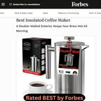 French Press Coffee Maker (1.75L)-Double Walled Large Coffee Press with 2 Extra Filters-Enjoy Granule-Free Coffee, Stylish Rust Free Kitchen Accessory-Stainless Steel (Black)