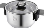 ChefTop Stainless Steel 3-in-1 Pot with Glass Lid, Space Saving Pot, Three sizes: 8", 9", and 11" with matching glass lids