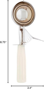 Restaurantware-Met Lux 3.75 Ounce Portion Scoop, 1 Trigger Release Cookie Scoop - With Ivory Handle, Stainless Steel Disher, For Portion Control, Scoop Cookie Dough, Cupcake Batter, Or Ice Cream