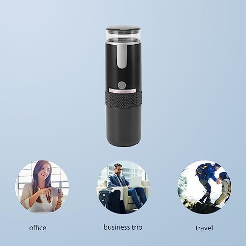 CHICIRIS Portable Coffee Machine Compatible for Capsules Ground Coffee Handheld Coffee Maker Manually Operated for Camping Hiking One Button no Heating Function