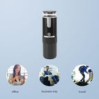 CHICIRIS Portable Coffee Machine Compatible for Capsules Ground Coffee Handheld Coffee Maker Manually Operated for Camping Hiking One Button no Heating Function