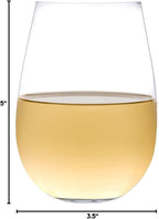 Voted New York Times Best Stemless Glass 2017, Elegant, Thin, European-Made,100% Lead-Free Crystalline Stemless Wine Glasses, Set of 6, 17 Fl Oz, Perfect for Sprits, Cocktails, Water, and Smoothies