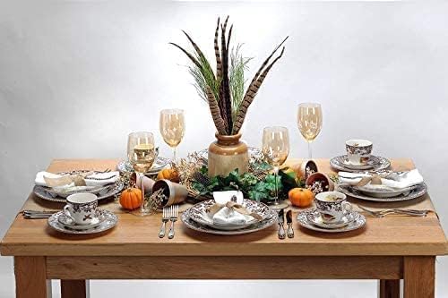 Spode Woodland Wood Duck Salad Plate - Wildlife Design with British Flowers Border, Holiday Dinnerware for Salad, Dessert or Appetizers, 8" Fine Porcelain - Dishwasher, Microwave, Freezer & Oven Safe