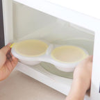 Microwave Egg Poacher 2 Eggs, Double Layer Egg Boiler for Microwave 2 Cavity Eggs Poacher Steamer Boiled Egg Cup Mold Microwave Boiled Eggs Maker for Egg Boiler Hamburg Sandwiches (Yellow)