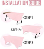 Utopia Kitchen 6FT Spandex Tablecloth [1 Pack, Pink] 200 GSM Stretch, Fitted, Washable and Wrinkle Resistant Table Cloth Rectangle Cover for Trade Shows, Wedding, Parties [72Lx30Wx30H Inch]