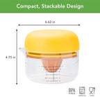 Tovolo All-in-1 Citrus Juicer and Zester Set, White & Yellow – Manual Juicer with Measuring Cup, Dual Reamers, BPA-Free, Dishwasher Safe, Compact Storage