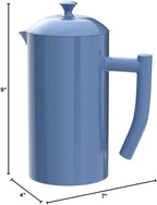 Frieling Double-Walled Stainless Steel French Press Coffee Maker, Navy, 34 fl oz.