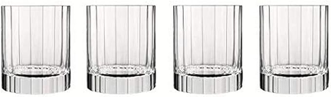 Luigi Bormioli Bach 11.25 oz Double Old Fashioned Glasses - Set of 4 Durable Lead-Free SON.hyx Crystal Drinkware, Titanium Reinforced, Made in Italy, Dishwasher Safe Bar Glassware