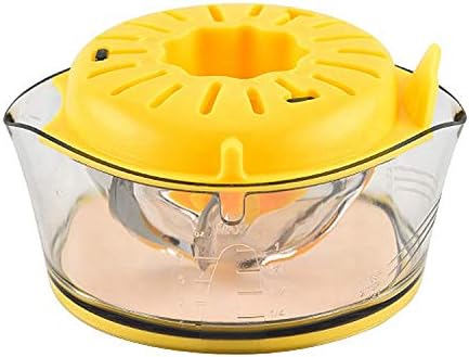 Citrus Lemon Orange Juicer, Manual Hand Squeezer with Built-in Measuring Cup and Strainer, 8OZ (Yellow)