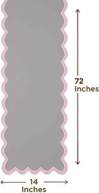 Folkulture Table Runner | Table Runners 72 inches Long | Scallop Table Runner for Farmhouse Decor or Boho Decor | Purple Table Runners for Dining Room Table Decor | Table Decorations for Party