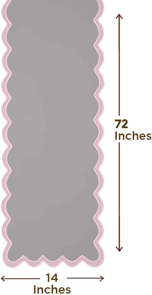 Folkulture Table Runner | Table Runners 72 inches Long | Scallop Table Runner for Farmhouse Decor or Boho Decor | Purple Table Runners for Dining Room Table Decor | Table Decorations for Party