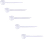 Plastic Measuring Scoop, 2 teaspoon (BOWL 10 cc | 10 mL) Long Handle Spoons for Powders, Granules, Coffee, Pet Food, Baking Supplies, Protein and Other Dry Goods, BPA Free (Set of 5)