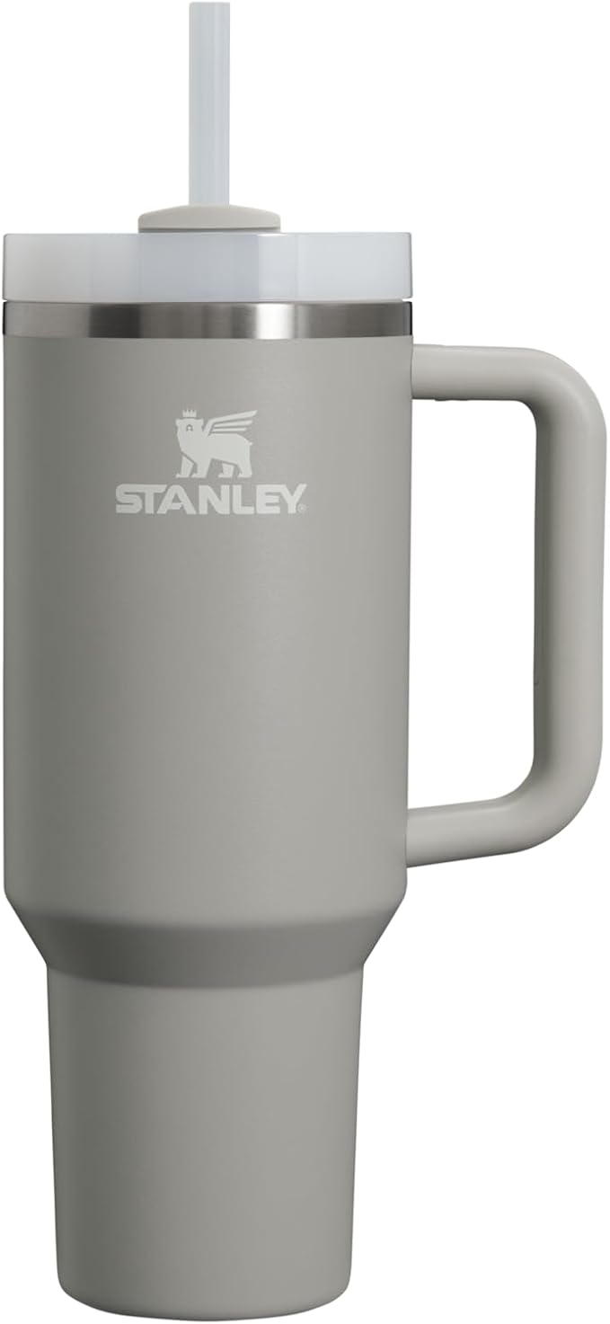 STANLEY Quencher H2.0 Tumbler with Handle and Straw 40 oz | Flowstate 3-Position Lid | Cup Holder Compatible for Travel | Insulated Stainless Steel Cup | BPA-Free | Ash