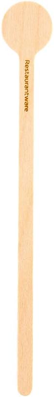Restaurantware 6 Inch Coffee Stirrers 100 Disposable Coffee Stirring Sticks - Unique Round Flat Top Design For Hot And Cold Drinks Wood Stir Sticks For Coffees and Cocktails