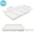 Divided Serving Tray Platter, 3 Pack 15" x 10" Fruit Veggie Food Tray for Party, Plastic Serving Trays for Appetizer, Snack, Dessert, Cookie, Brunch Decorations Platters, White Trays BPA-Free