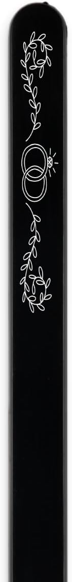 6.5" Custom Black Flat-Stemmed Drink Stirrers – Personalized Swizzle Sticks with Full-Color Printing – Sleek Plastic Stirrers for Cocktails, Coffee & Events – 50 Pack