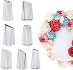 7 Pieces Rose Flower Piping Tips Set, Cake Decorating Tips Icing Piping Nozzles Set Cupcake Decorating Kit