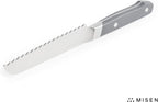 Misen Serrated Bread Knife - High-Carbon Japanese AUS8 Steel - Perfect for Soft Foods, Bread, Pastries, and Fruits - Verstatile Slicer, Razor-Sharp Edge, Durable Blade, Ergonomic Handle - 5", White