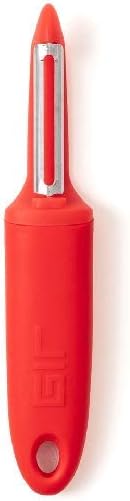 GIR: Get It Right Stainless Steel Swivel Potato & Vegetable Peeler - I-Shaped Red Ergonomic Handle - Swivel Blade for Fruit & Carrot Peeling & Cheese Shavings