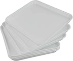 White Large Plastic Fast Food Serving Tray, Rectangle, 6 Packs