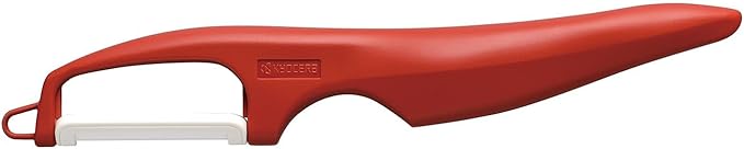 Kyocera Advanced Ceramic Vertical Double Edge Blade Peeler, Red
