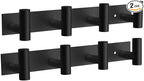VAEHOLD 2PACK Hat and Coat Wall Mount Rack - 4 Hooks for Robes, Bags, Keys, and Towels - Bathroom Towel Hanger Organizer -Black