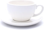 Double Espresso Coffee Cup and Saucer, Small Cappuccino and Speciality Coffee, New Bone China for Coffee Shop and Barista (Matte White, 5 oz)