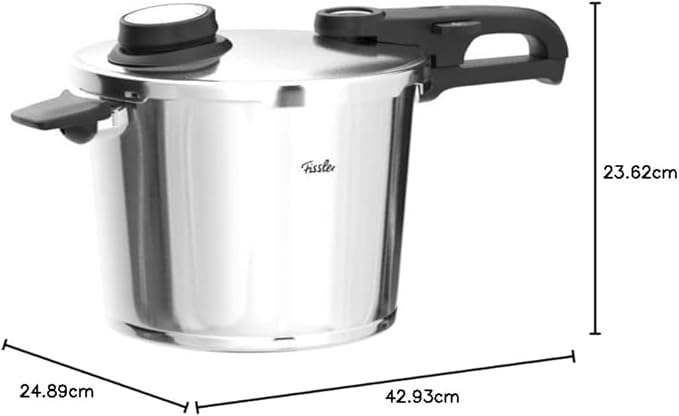 Fissler Vitavit Premium Pressure Cooker Set, 3.7 Quart and 6.3 Quart with Glass Lid